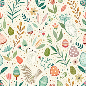 easter minimalist doodles seamless pattern tile, white ground