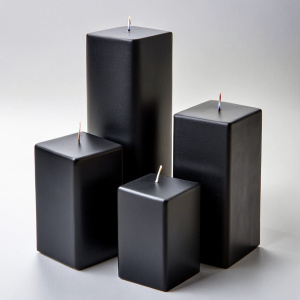 basic black block candle set