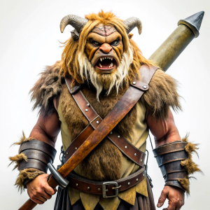 male dungeons and dragons 5e bugbear carrying a greatsword in the style of ron spencer