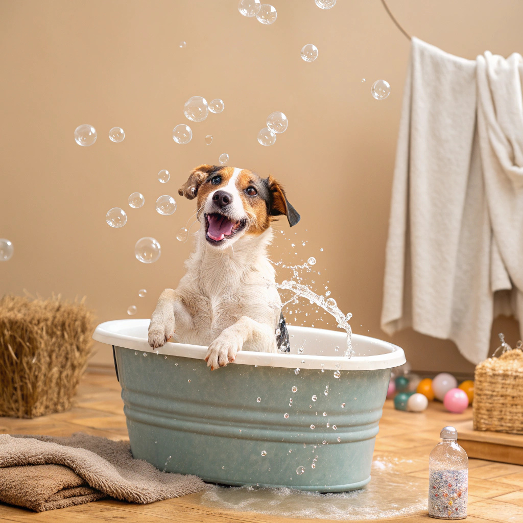 
dog bathing