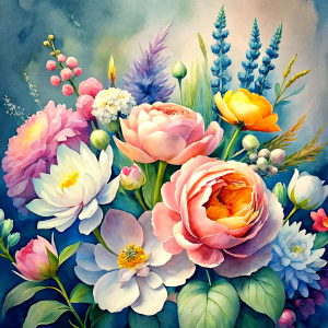 watercolor image ,Pink white Peonies Snowdrops, lobelia, canna,salvia , carnation, Common Crape Myrtle., Ranunculus viburnum, wax flower, dandelion, geranium , watercolor , watercolor , artichoke ,aster,pansy,poppy ,lavender,anemone ,oleander , succulent