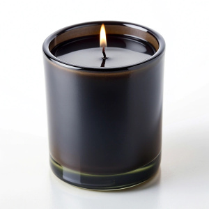 basic black glaased candle