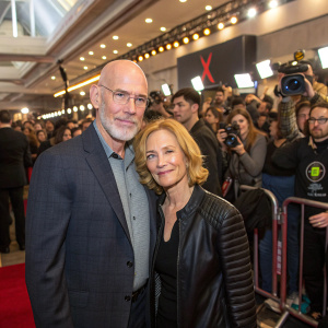 Mitch Pileggi and his wife Arlene at The X-Files reunion. Crowded venue, flashing cameras.