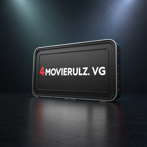 A sleek, modern logo for MovieRulz. The text '4movierulz.vg' in bold, minimalist font, against a dark, gradient background.