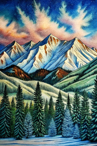 colorado winter landscape mountain print