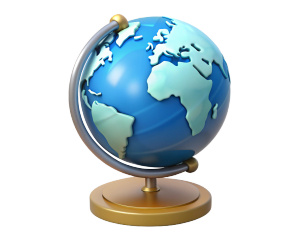 
3D globe Аsia on a stand Asia