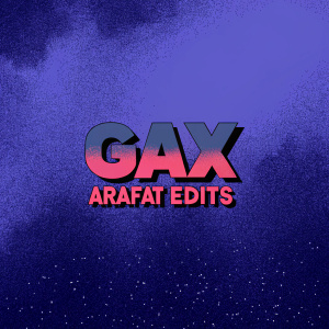 GAX - Arafat Edits, logo design featuring bold fonts and vibrant colors.