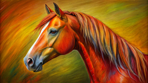 Very detailed horse portrait pop art