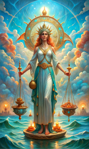 TAROT CARD, JUSTICE, BAROQUE STYLE