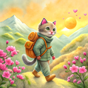 cat hiking