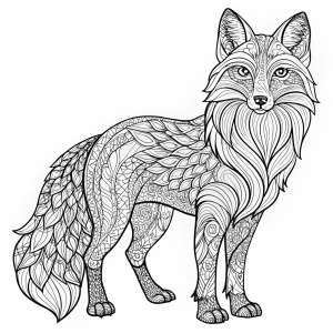 a black and white picture of fox, line art colouring page, colouring - in sheet, coloring pages, colouring pages, coloring book outline, colouring page, coloring page, clean coloring book page, line art work for  kids coloring book, no fill