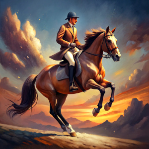 horseback riding with rider on rearing horse