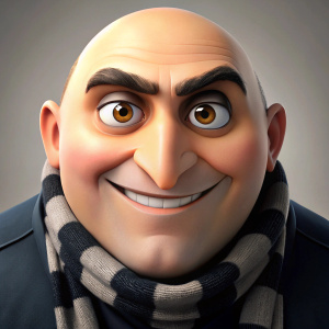 Gru From Despicable me face only emoji