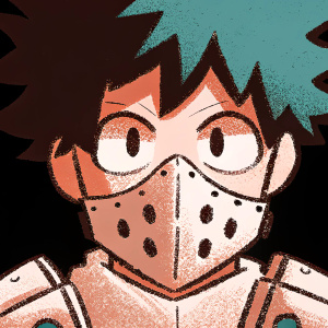 Line drawing of Midoriya Izuku, also known as Deku, from My Hero Academia. Simple sketch style.