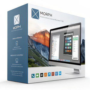 Morph Motion Kit, a software solution for Windows and Mac OS, comes in a sleek, prominent box. It offers user-friendly interface and rapid support.