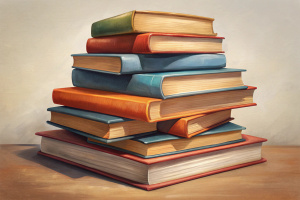  books stack realistic