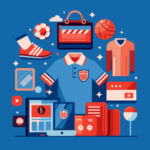 sport brands online shop, vector style, solid colour background, vector style