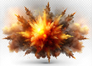Explosion border isolated on transparent white background