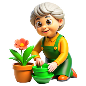 grandma plants flowers