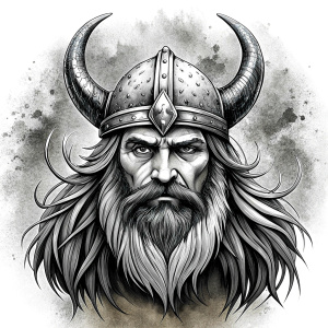 viking walhalla perfect realistic art, high-definition, high-definition grey and black, white background 