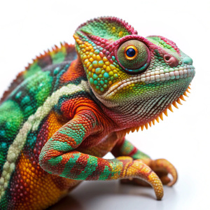 panthera chameleon on white background
