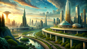 Future City: The Roman Empire.
With the development of alternative energy technologies, desalinization and harnessing fusion for energy. Much of the mass transit will be expanded under ground and roads will be converted to pathways for pedestrians, bicycles and small electric vehicles. No more 