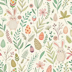 easter minimalist doodles seamless pattern tile, white ground