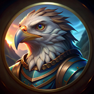 vtt rpg token, dnd, aarakocra portrait, eagle heroic, circle frame