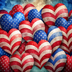 
hearts in american flag colors
, wallpaper pattern, relief



