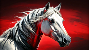 Very detailed horse portrait pop art