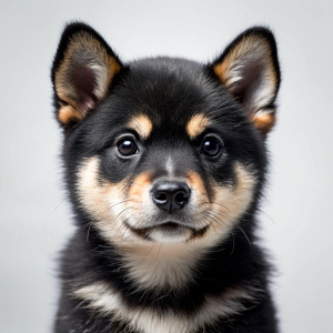 face black baby doge shiba inu, black baby shiba inu dog, reality, ultra hd, 4k real 