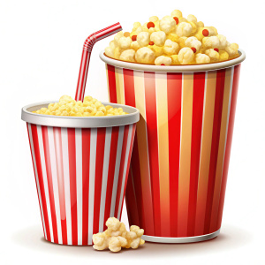 Satisfy your snack cravings with our popcorn and soda icon illustration. This iconic duo embodies the classic movie night treat, perfect for adding a touch of nostalgia to your designs.
