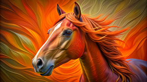 Very detailed horse portrait pop art