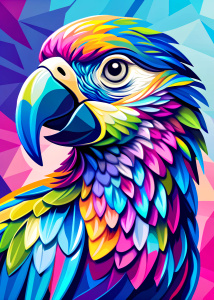  cartoon  parrot ultra detailed   , style pop art, , style watecolor, black background,r eady for print t-shirt, style art fabric, without horse


