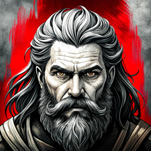 odin perfect realistic art, high-definition, high-definition grey and black, white background 