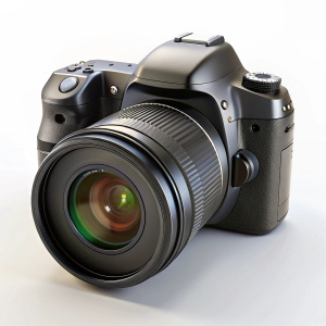 3d modren dslr camera isolated on white background - Recraft