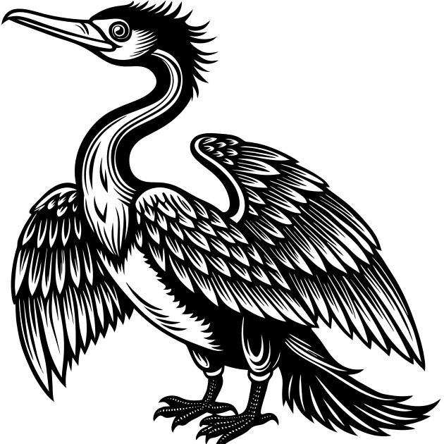 Anhinga Cartoon Vector Illustration - Recraft