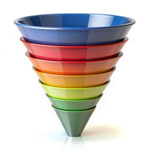 sales funnel on white background