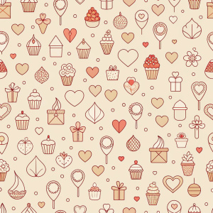 valentine day minimalist doodles for seamless pattern tile, light background