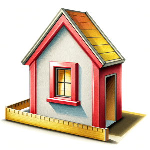 A tape measure in the shape of a house, emphasizing precision and customization in renovations.