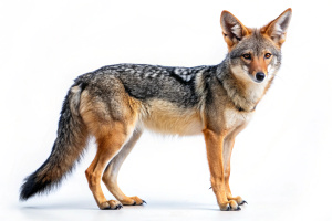 a full body jackal, white background