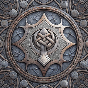 Thor symbol texture, repetitive pattern, sky view