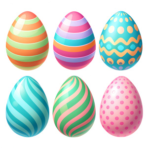 Set of Vector illustration - easter egg icons. isolated on white background.