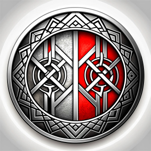 nordic shields geometric symbols -  tattoo design - perfect realistic art - high-definition - grey and black - white background 