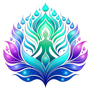 Create a logo that embodies spiritual transformation and growth. The design should integrate alchemical and spiritual symbols, such as a spiral, phoenix, or lotus, in a harmonious and abstract way. Use a color palette of soft golds, gentle purples, teal, and green to evoke a sense of enlightenment, clarity, and renewal. 