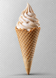 Ice cream cone on transparent background 
