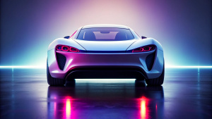 One supercar, new concept, Racing, Rearview, dark style