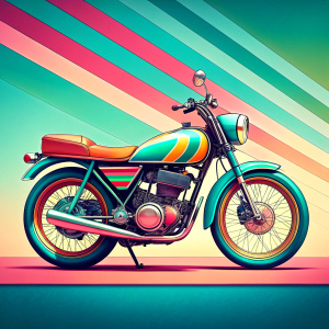 a motorcycle style poster illustration 60's