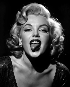 Marilyn Monroe showing tongue, photo 