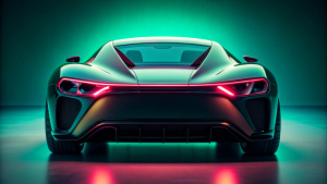 One supercar, new concept, Racing, Rearview, dark style